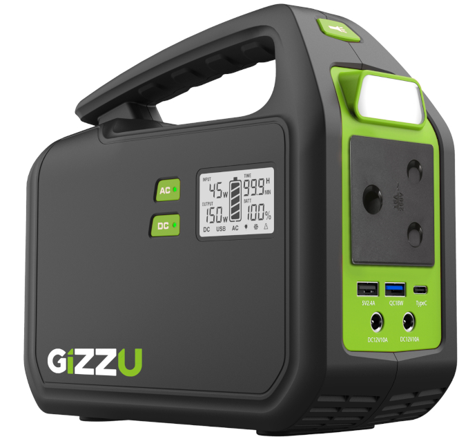 GIZZU 155Wh Portable Power Station 1 x 3 Prong SA Plug Point